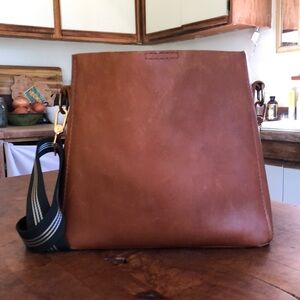 Portland Leather Butterfly bucket bag. Honey.